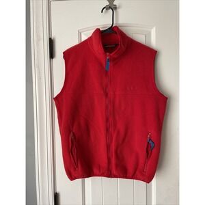 Patagonia Men's Size M Fleece Jacket Red Polyester Vest USA Made